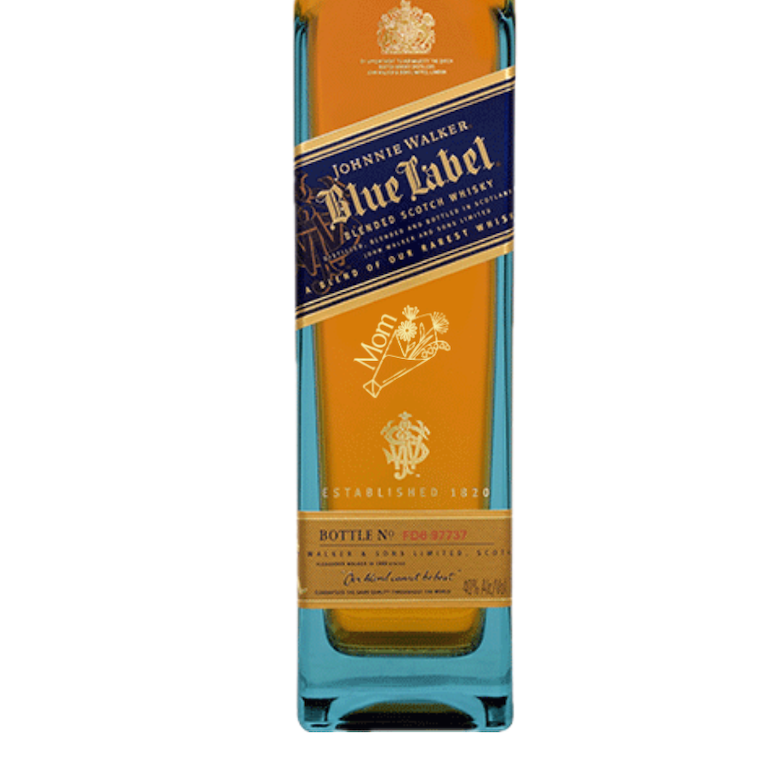 Johnnie Walker Blue Label Mother's Day Engraved Bottle | Floral