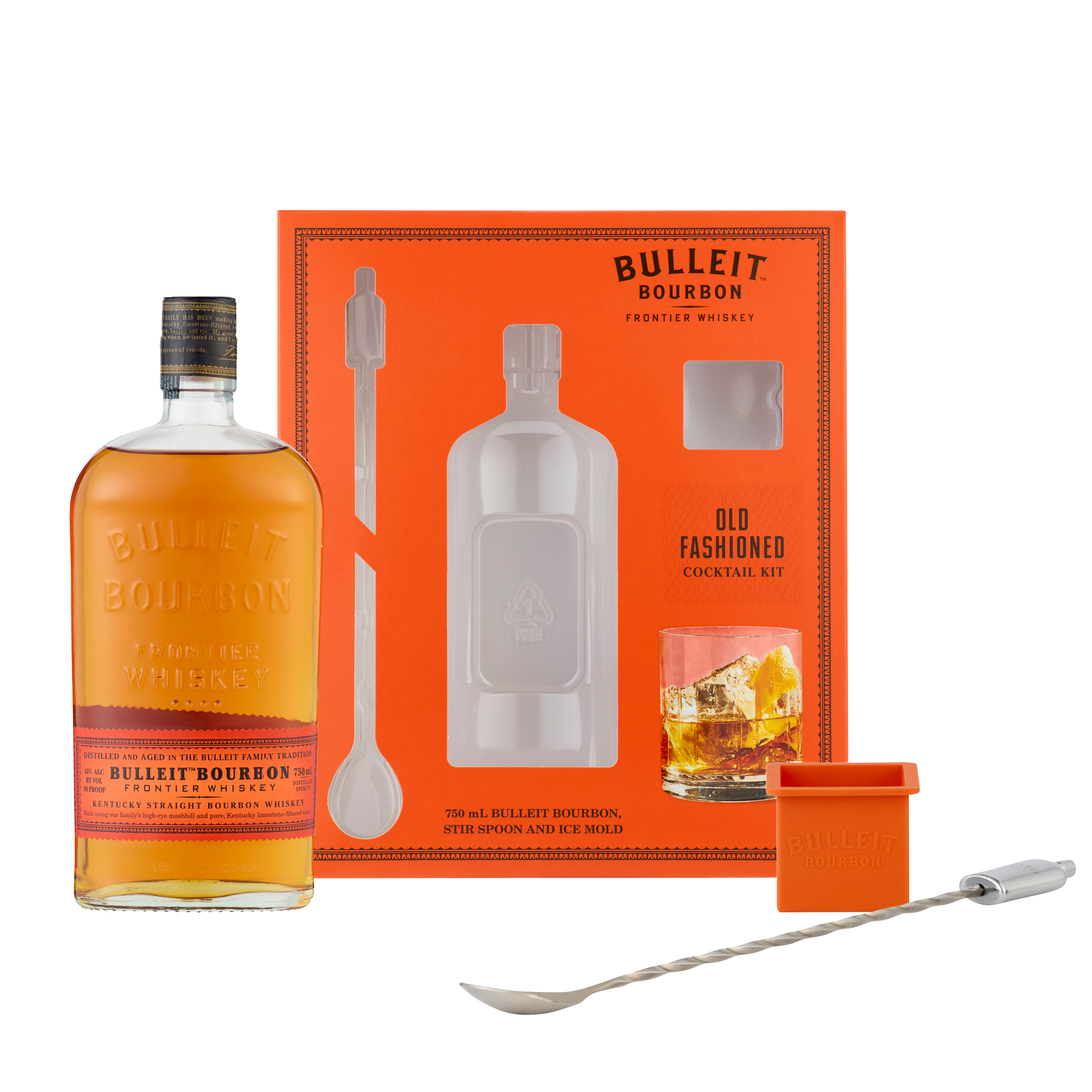 Bulleit Bourbon Ice Mold & Cocktail Spoon Gift Set | The Bar US