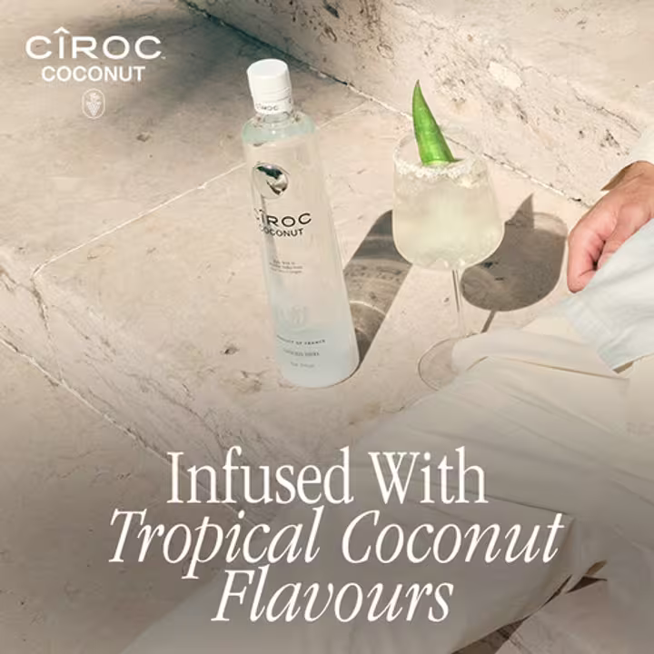 Image with Text - "Infused woth Tropical Coconut Flavours"