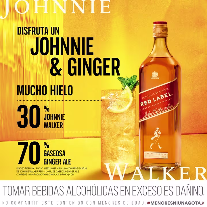 Whisky Johnnie Walker Red Label Botella 1L