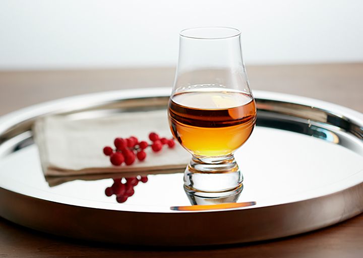 Lagavulin Dram on silver tray