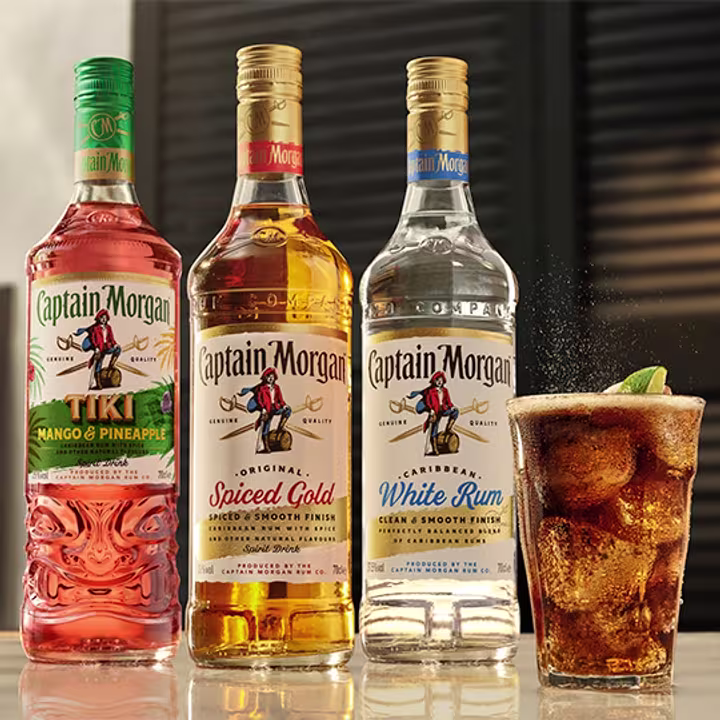 Captain Morgan Tiki Pineapple & Mango Spirit Drink, 0.7L showcase