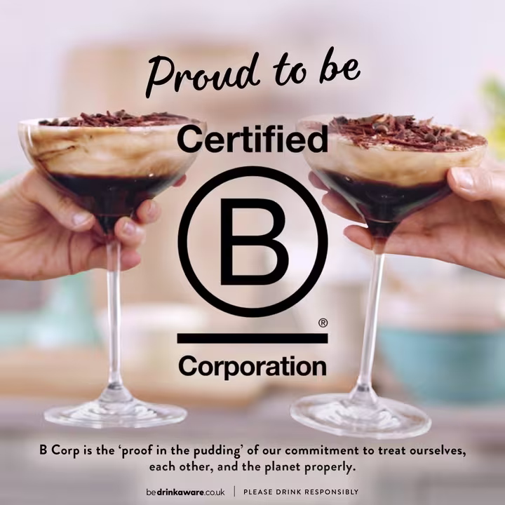 Baileys Toffee Popcorn - "Proud to be certified B corp"