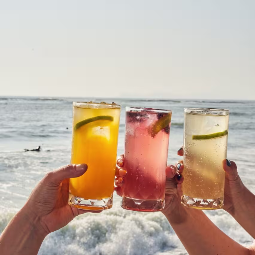 Brindis frente al mar