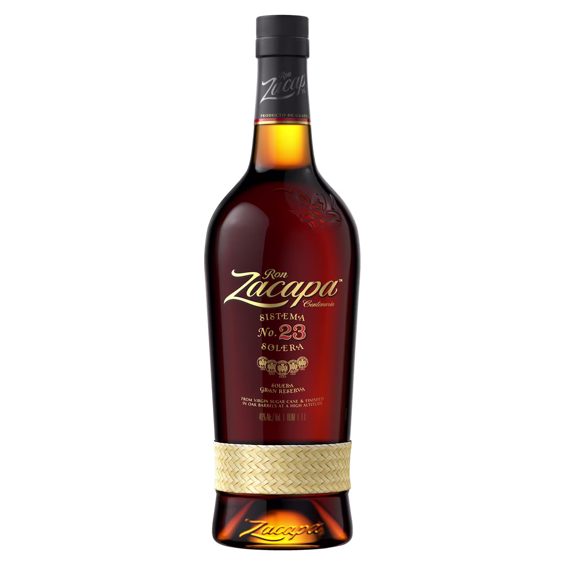 A bottle of Ron Zacapa Centenario Sistema Solera 23 rum
