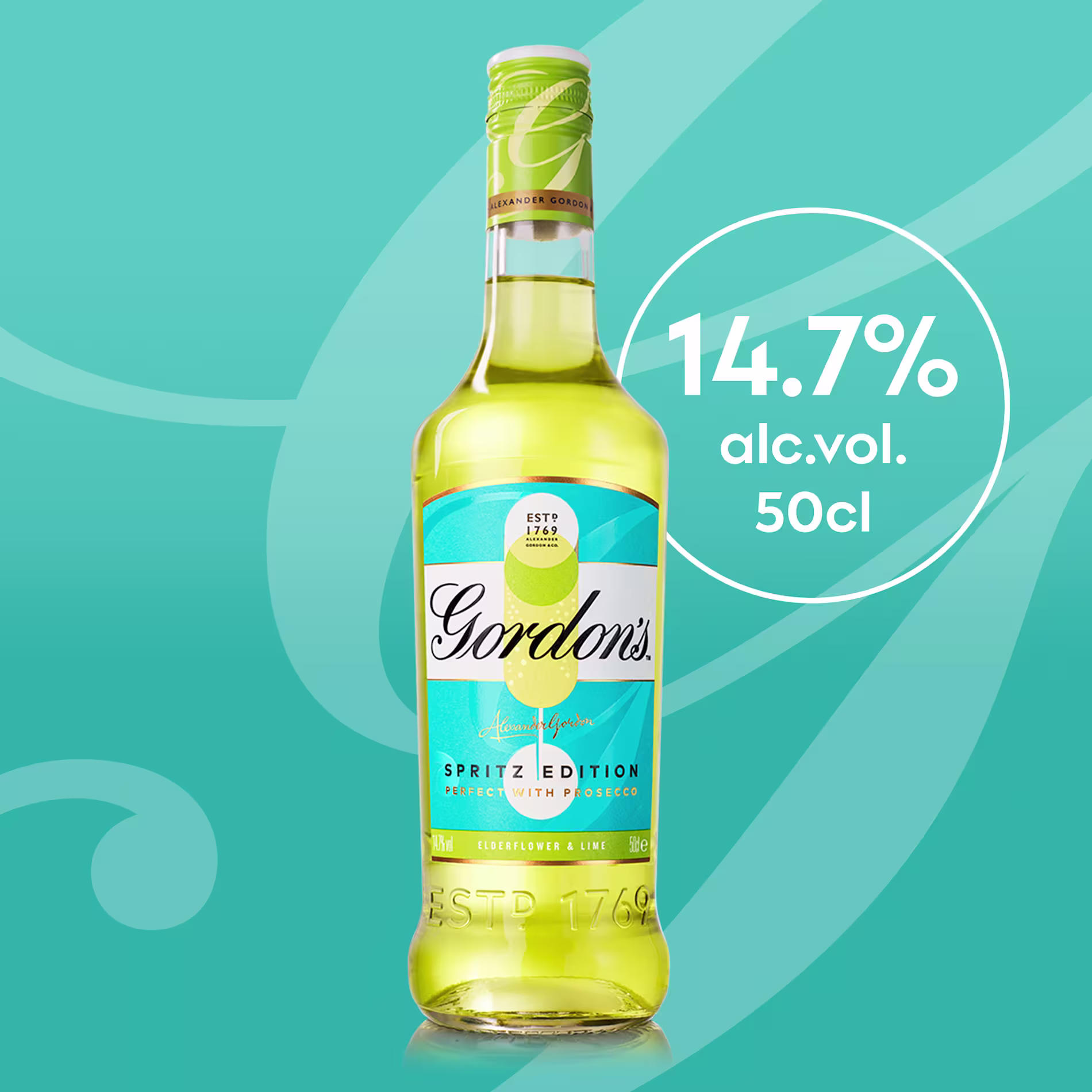 Image with text - "14.7% alc.vol. 50cl"