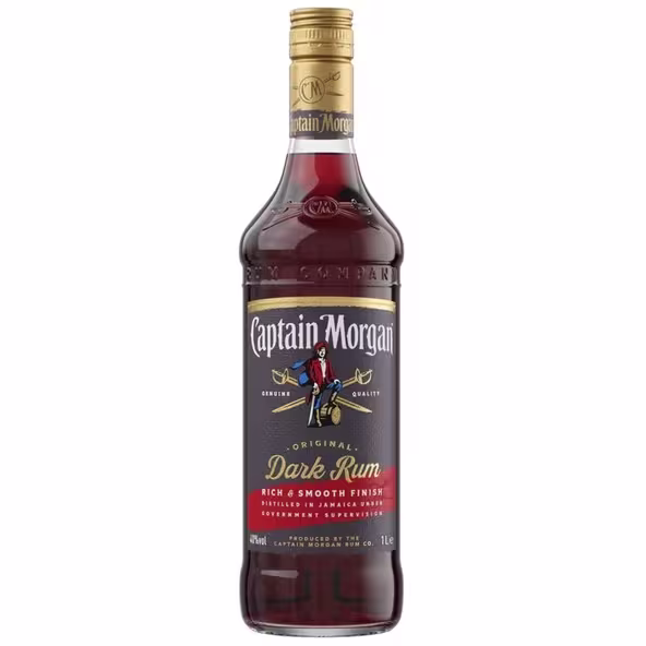 Captain Morgan Dark Rum, 1L engrave