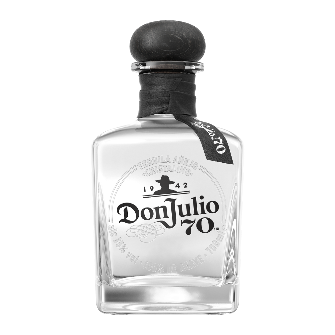 Botella de tequila Don Julio 70 añejo cristalino 