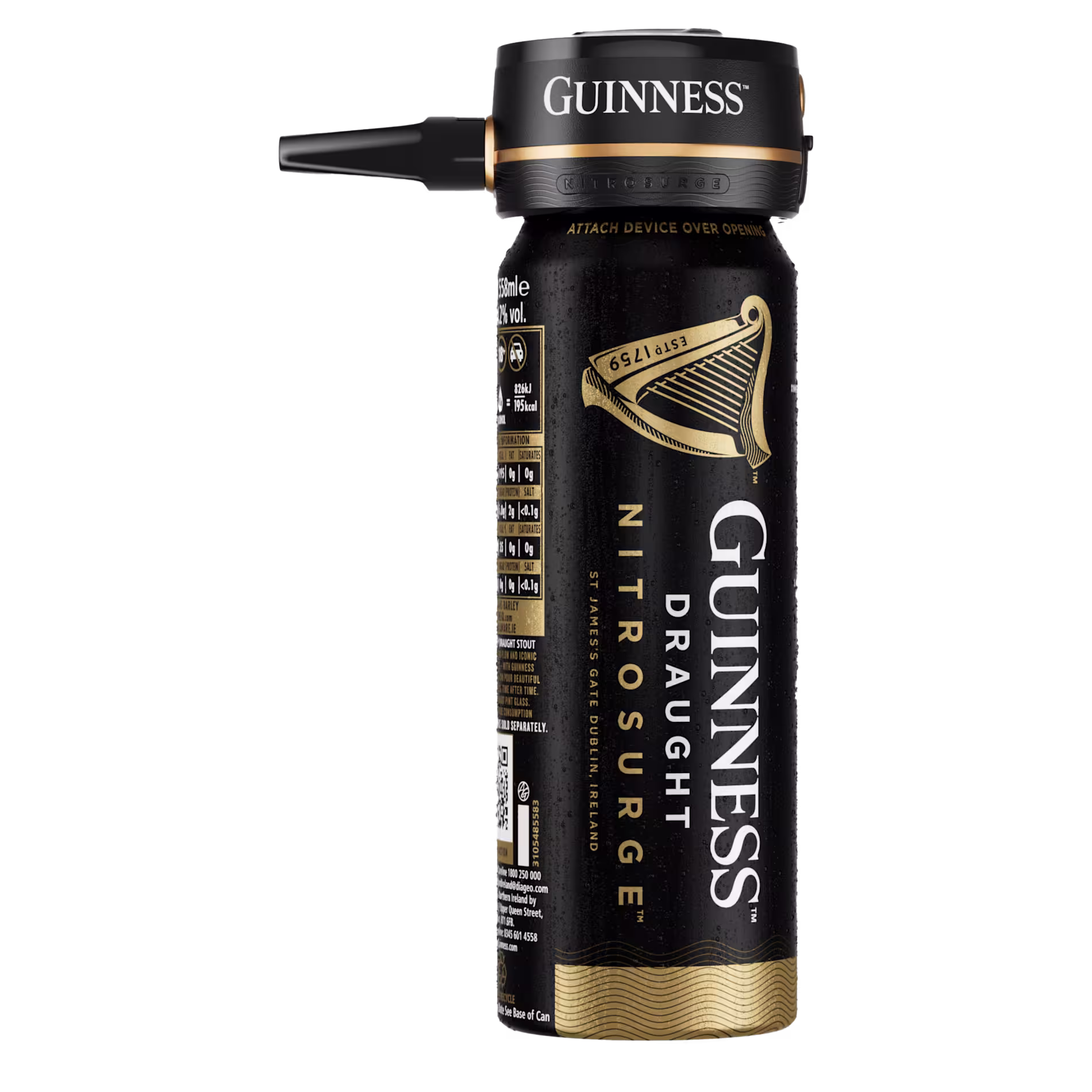 Guinness Nitrosurge Device Attached To Can