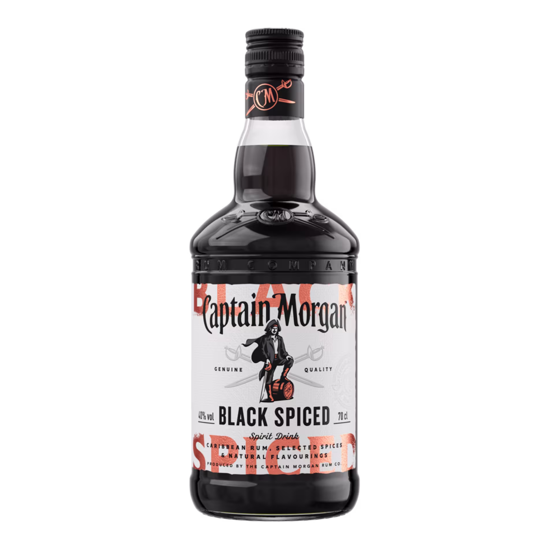 Captain Morgan Dark Rum close up