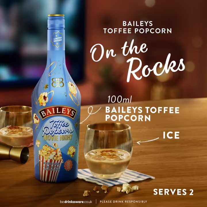 Baileys Toffee Popcorn - "Baileys Toffee Popcorn on the rocks"