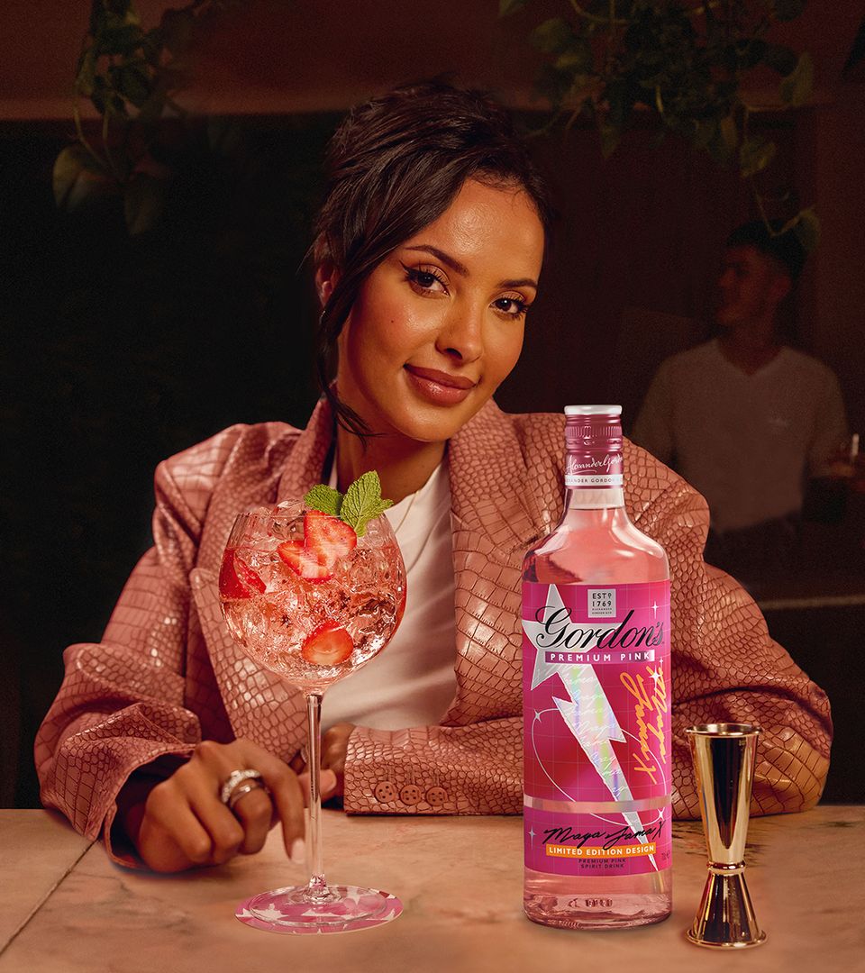 Gordon’s Premium Pink 2.0 x Maya Jama - May Jama holding a cocktail
