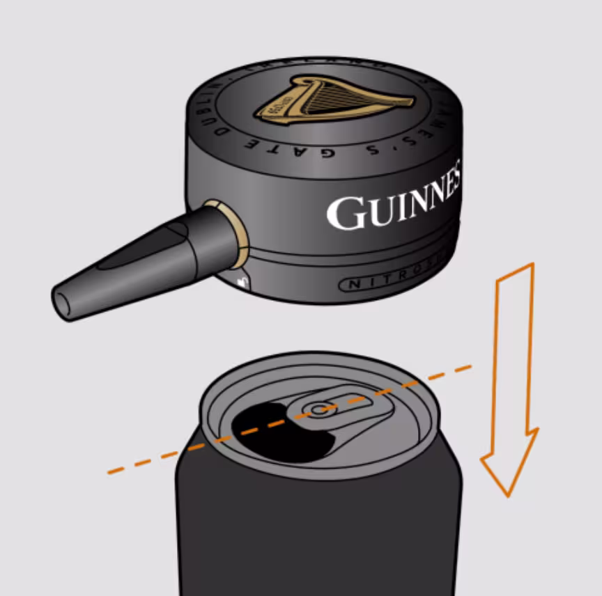 Assemble the device by attaching the spout to the canister securely in the direction shown.