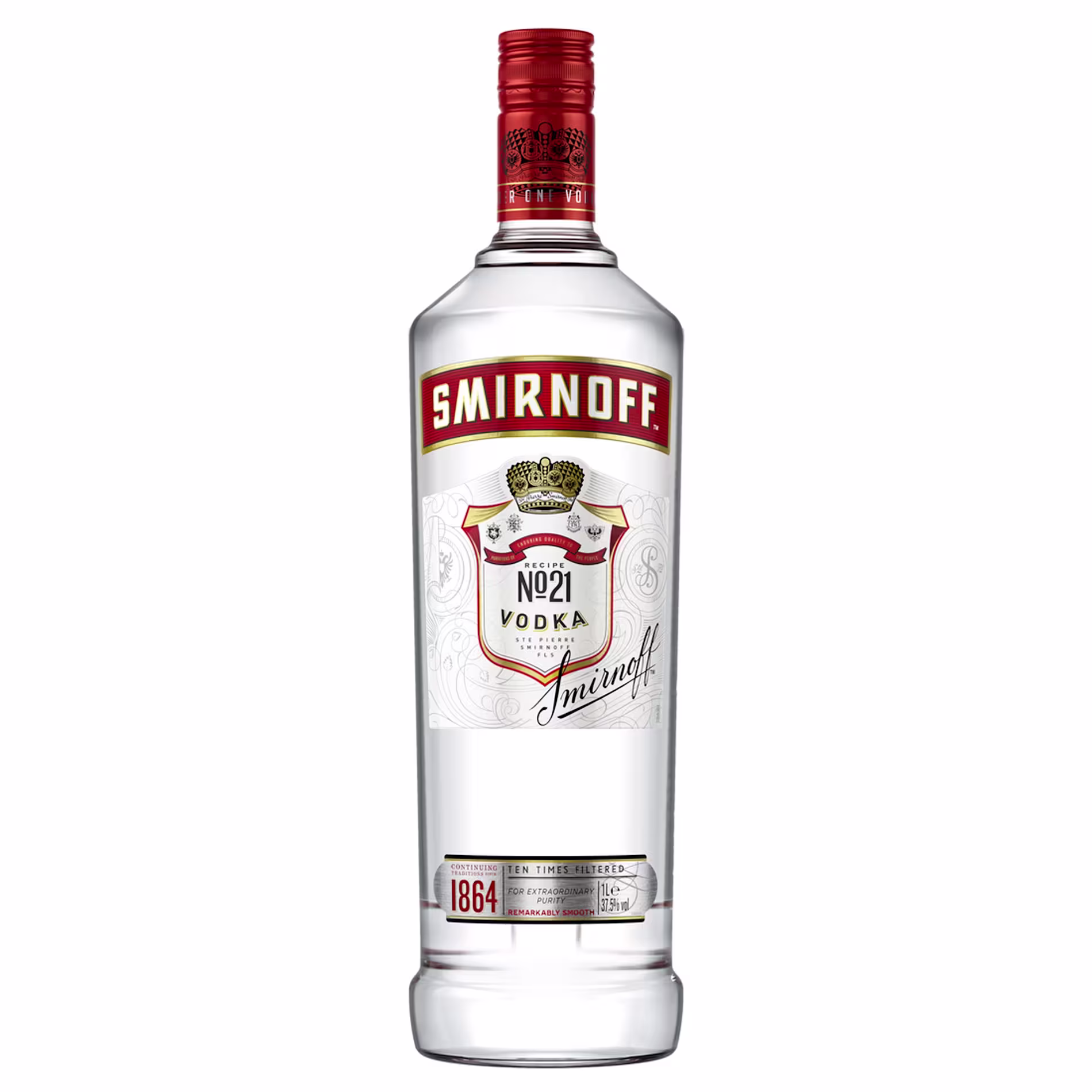 Smirnoff No. 21 Vodka, 1L bottle front