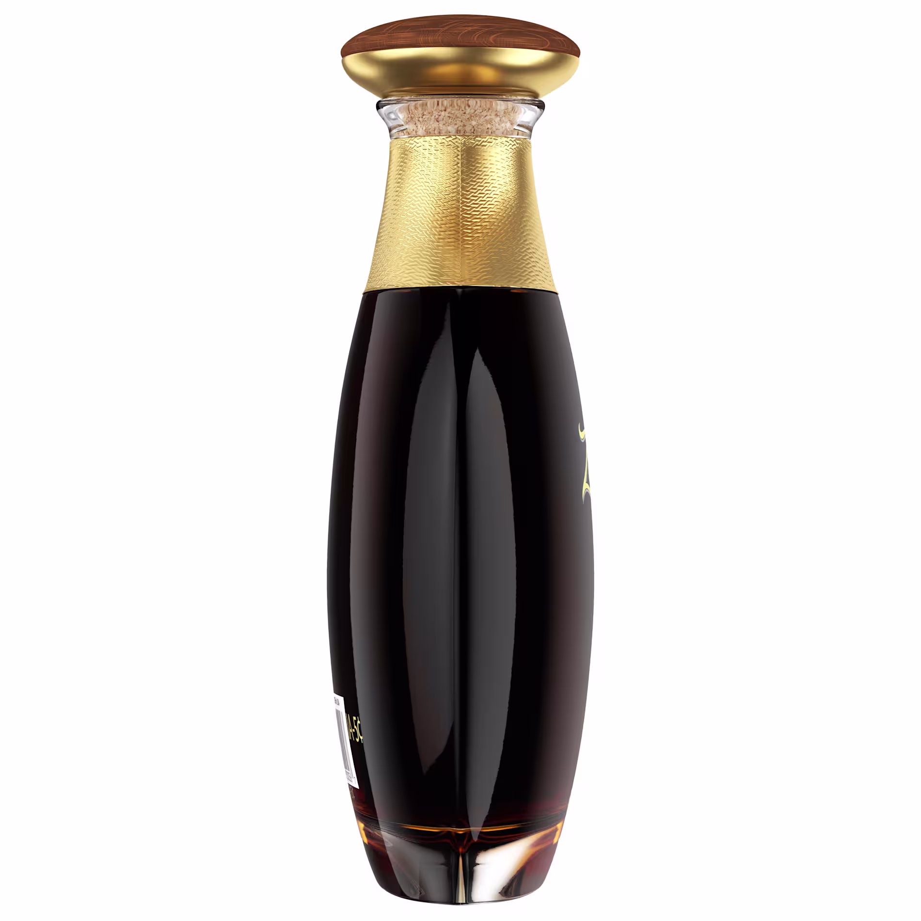 Side view of Ron Zacapa XO rum bottle