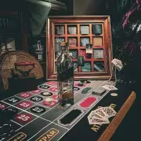 Botella de Johnnie Walker sobre una mesa de casino