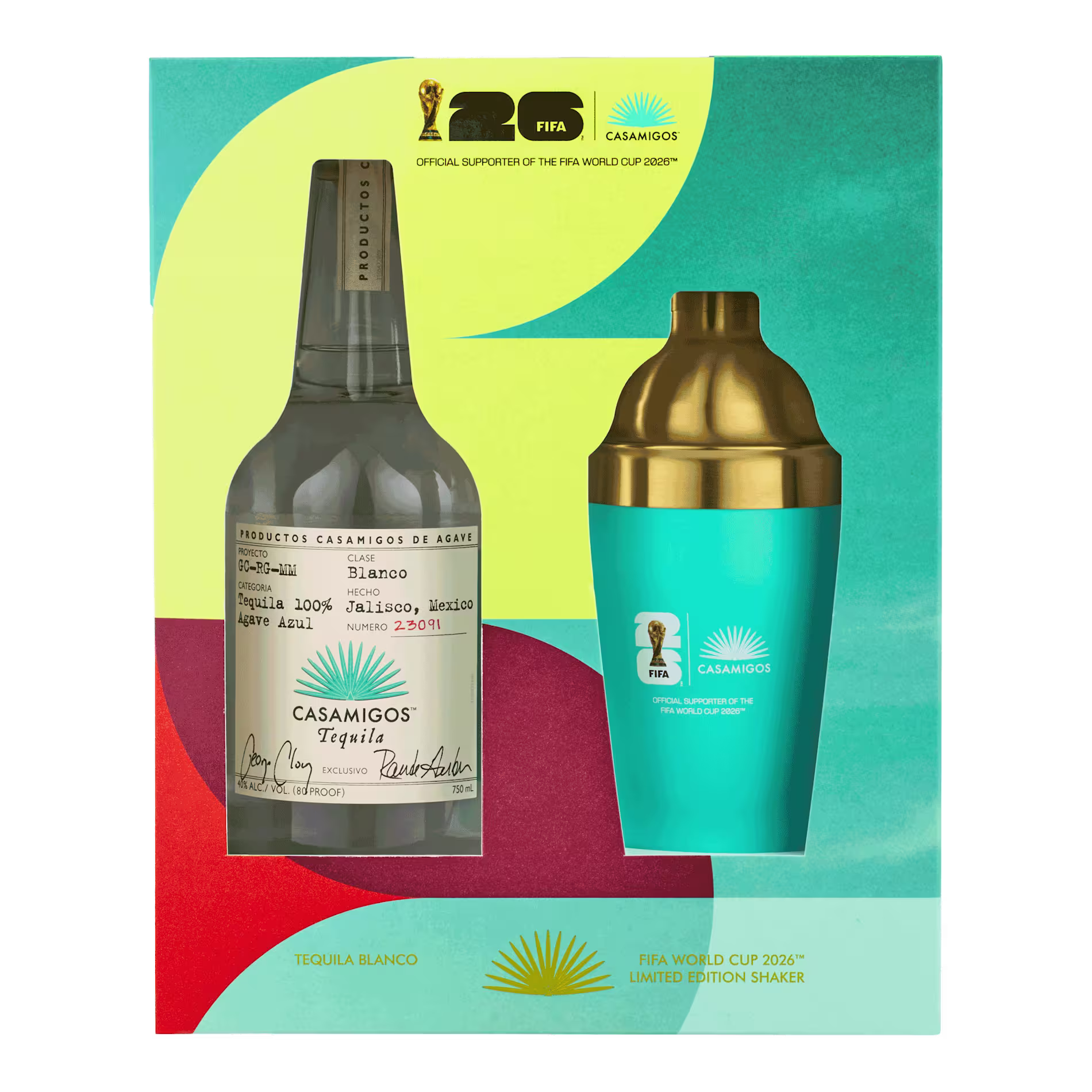 Casamigos Blanco shaker FIFA Front 750ml
