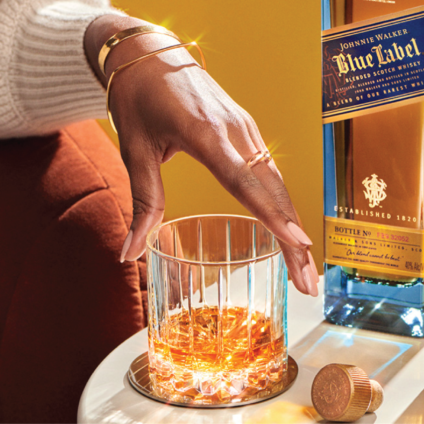 Johnnie Walker Blue Label served neat 