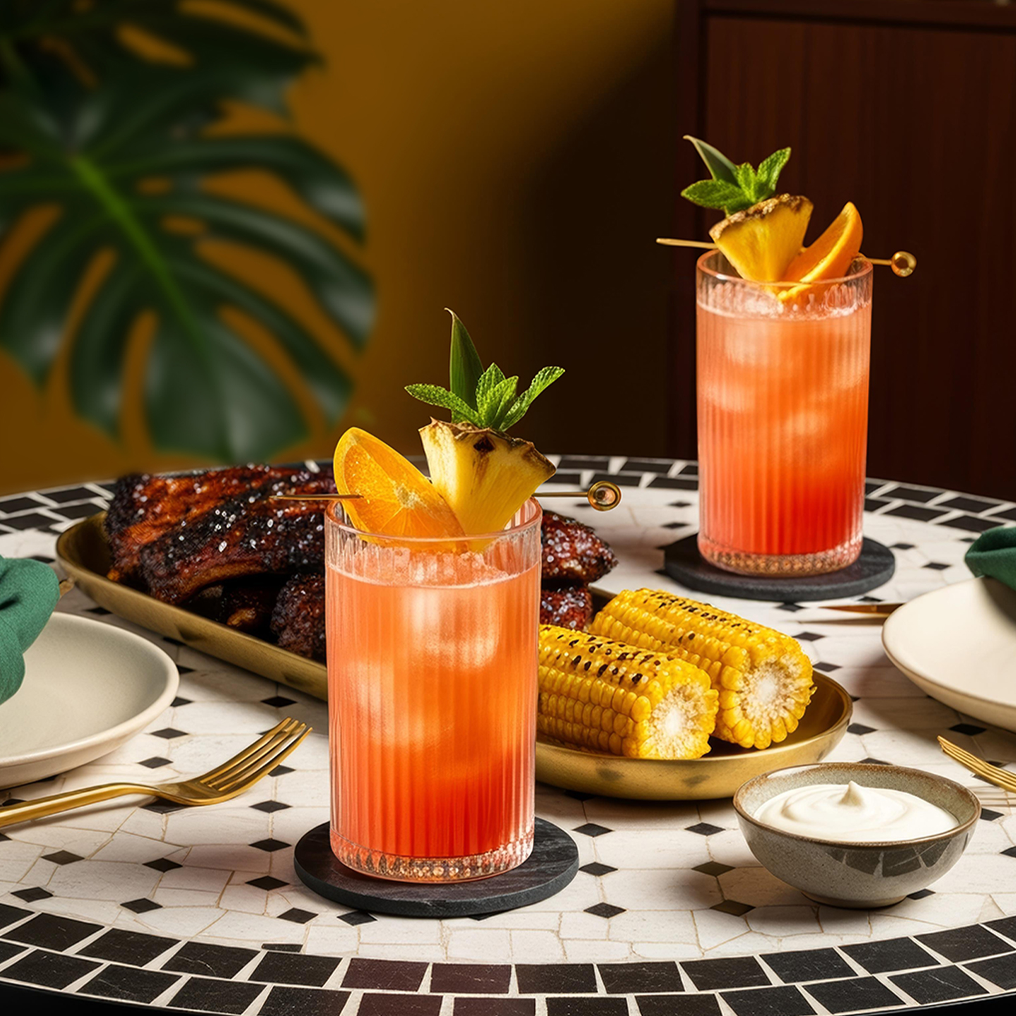 Zombie cocktail being served at home 