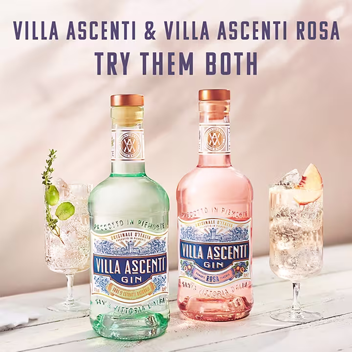 Villa Ascenti Rosa Gin 70cl and Villa Ascenti Gin 70cl 