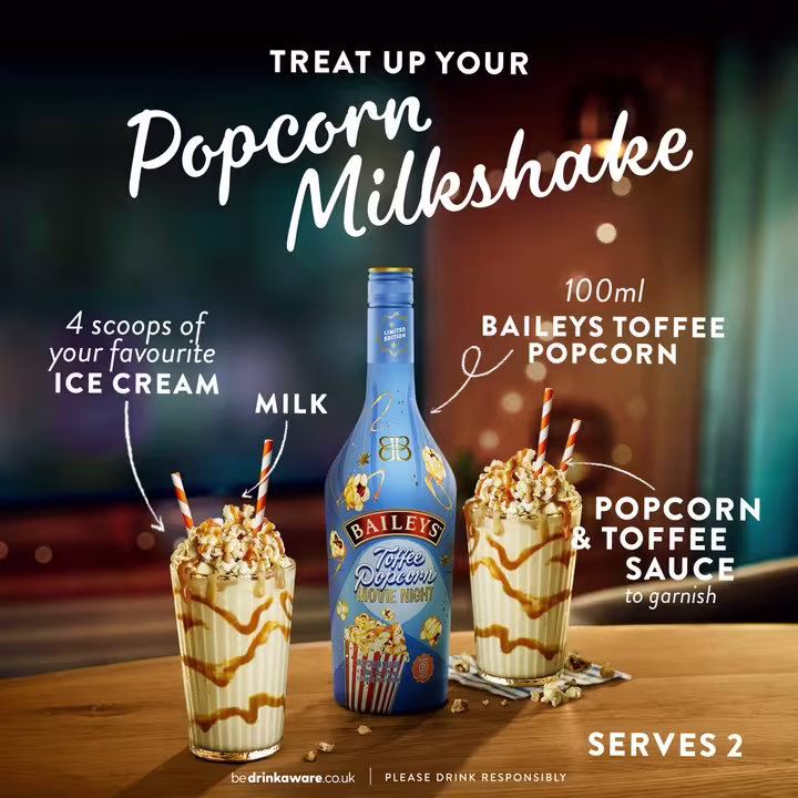 Baileys Toffee Popcorn - "Treat up your Popcorn Milkshake"
