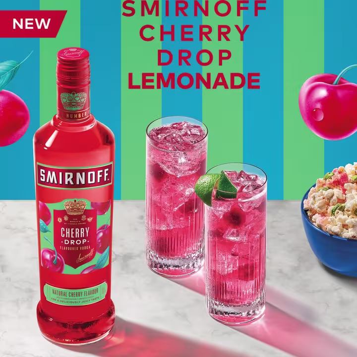 Smirnoff Cherry Drop Flavoured Vodka Serve