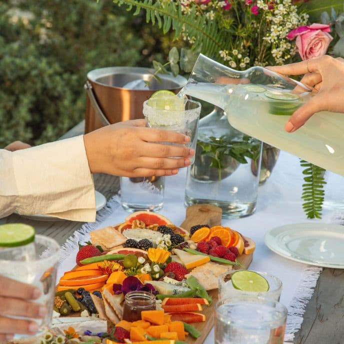 Drinks at a BBQ