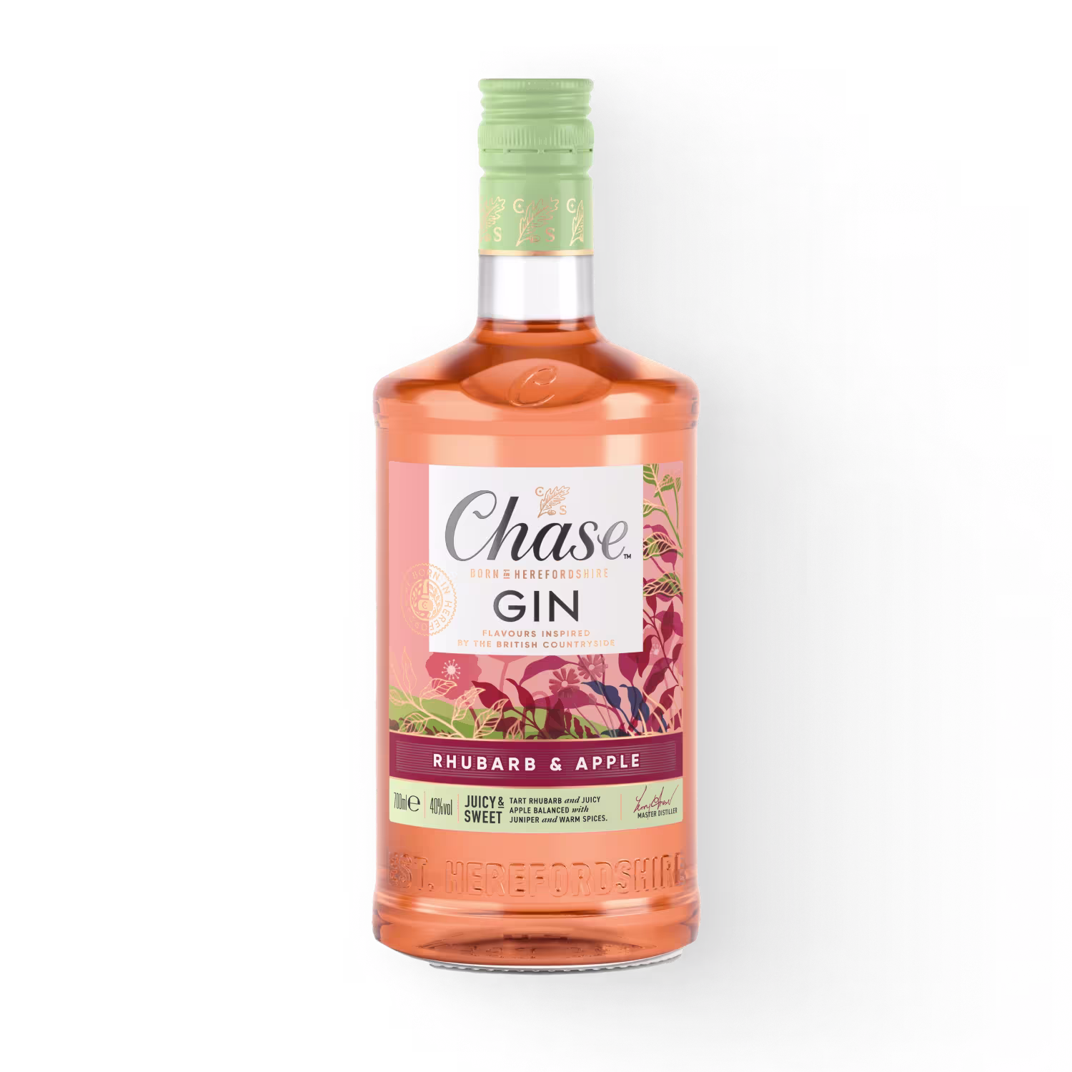 Chase Rhubarb and Apple Gin, 70cl Bottle Front
