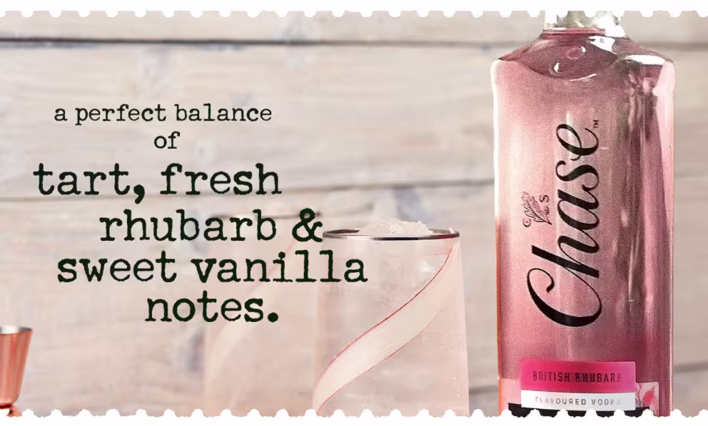 Chase British Rhubarb- "a perfect balance of tart, fresh rhubarb & sweet vanilla notes."