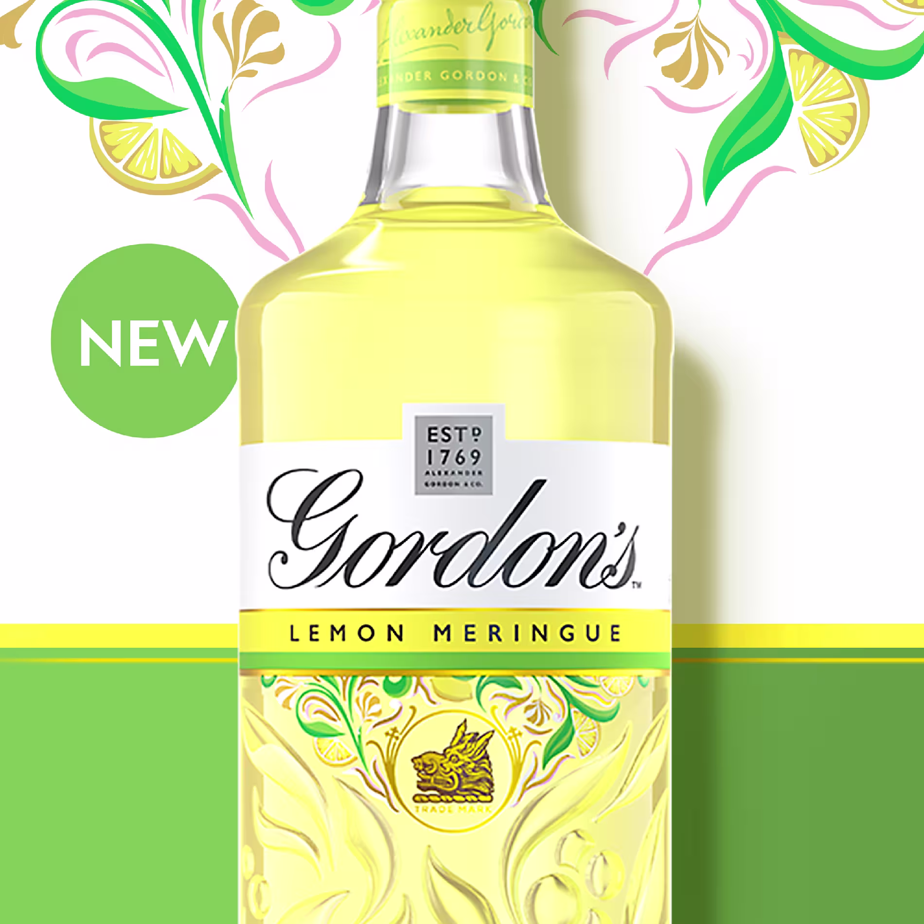 New - Gordons Lemon Meringue Spirit Drink, 70cl