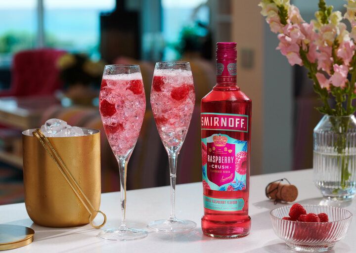 Smirnoff Raspberry Crush with drinks