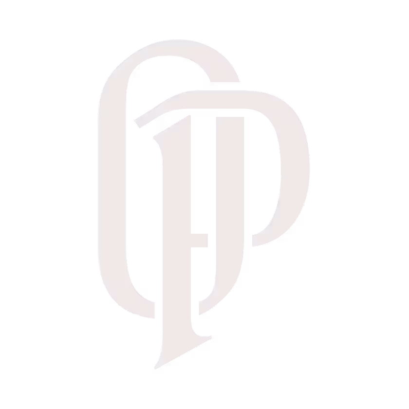 Logotipo del monograma del whisky Old Parr sobre fondo marrón