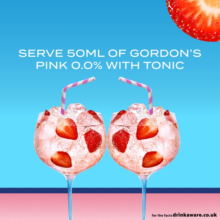 Gordon’s Premium Pink 0.0% Alcohol Free Spirit serve