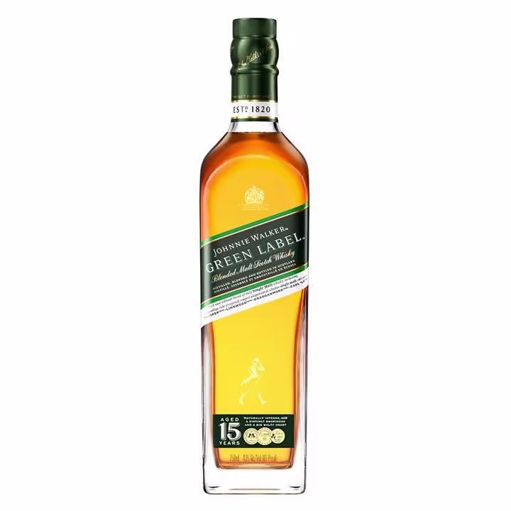 Whisky Johnnie Walker Green Label Botella 750ml Frente