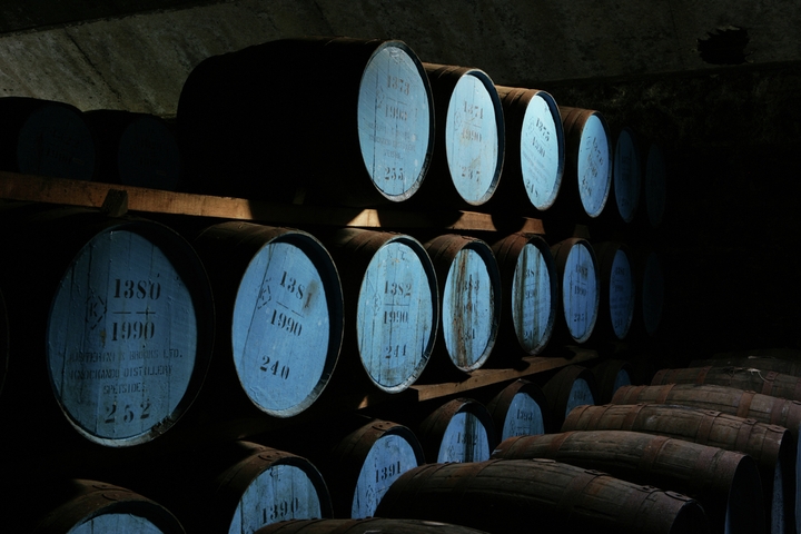Knockando 12 Year Old Single Malt Scotch Whisky barrels