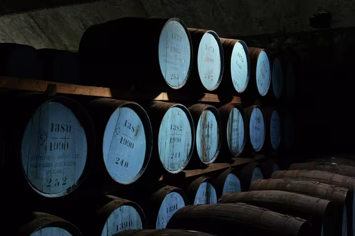 Knockando 12 Year Old Single Malt Scotch Whisky barrels