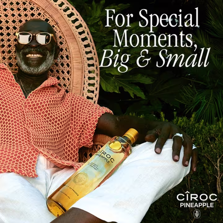 Cîroc Pineapple Bottle in persons land