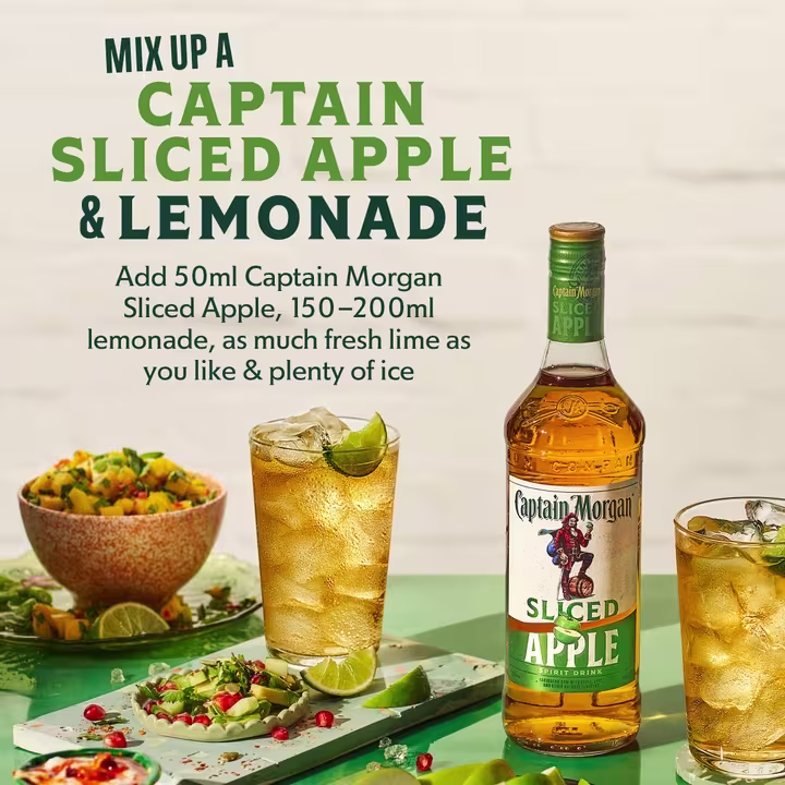 Captain Morgan Sliced Apple Rum Based Spirit Drink serve