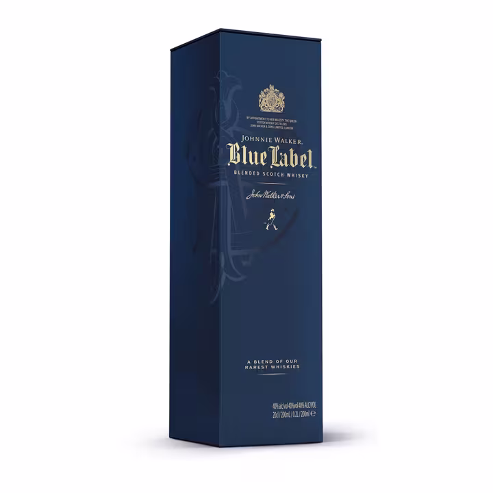 Johnnie Walker Blue Label 20cl pack angle view