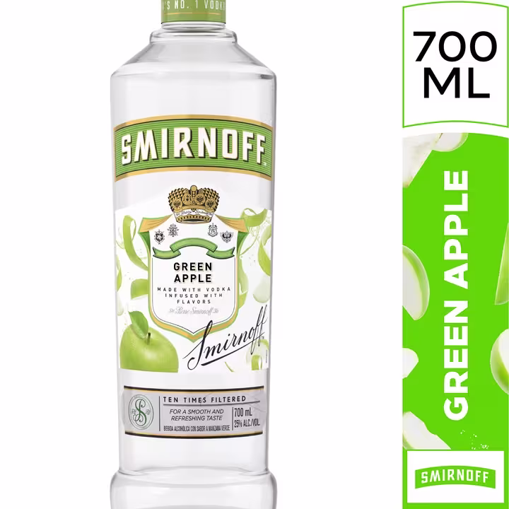 Vodka Smirnoff Green Apple Botella 700ml