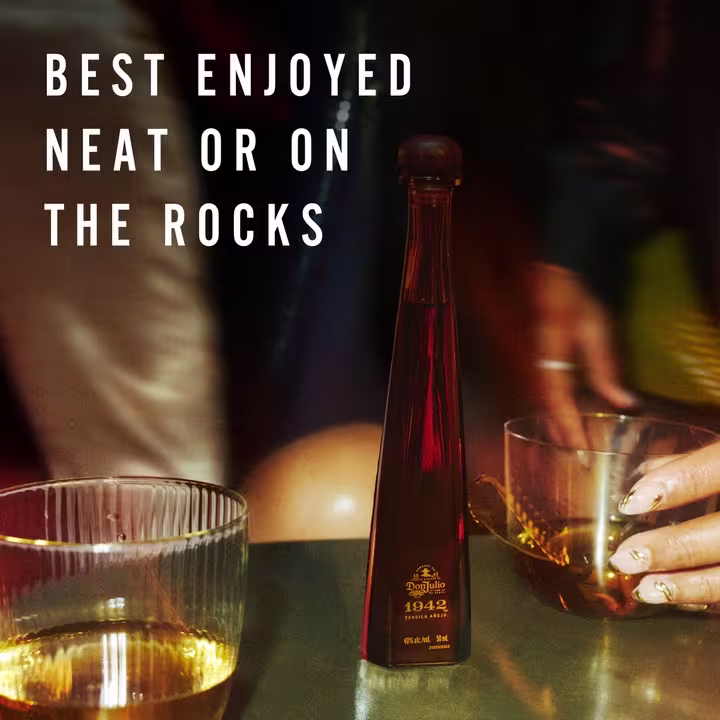 1942 5cl Bottle - Image with text: 'Best enjoyed neat or on the rocks'