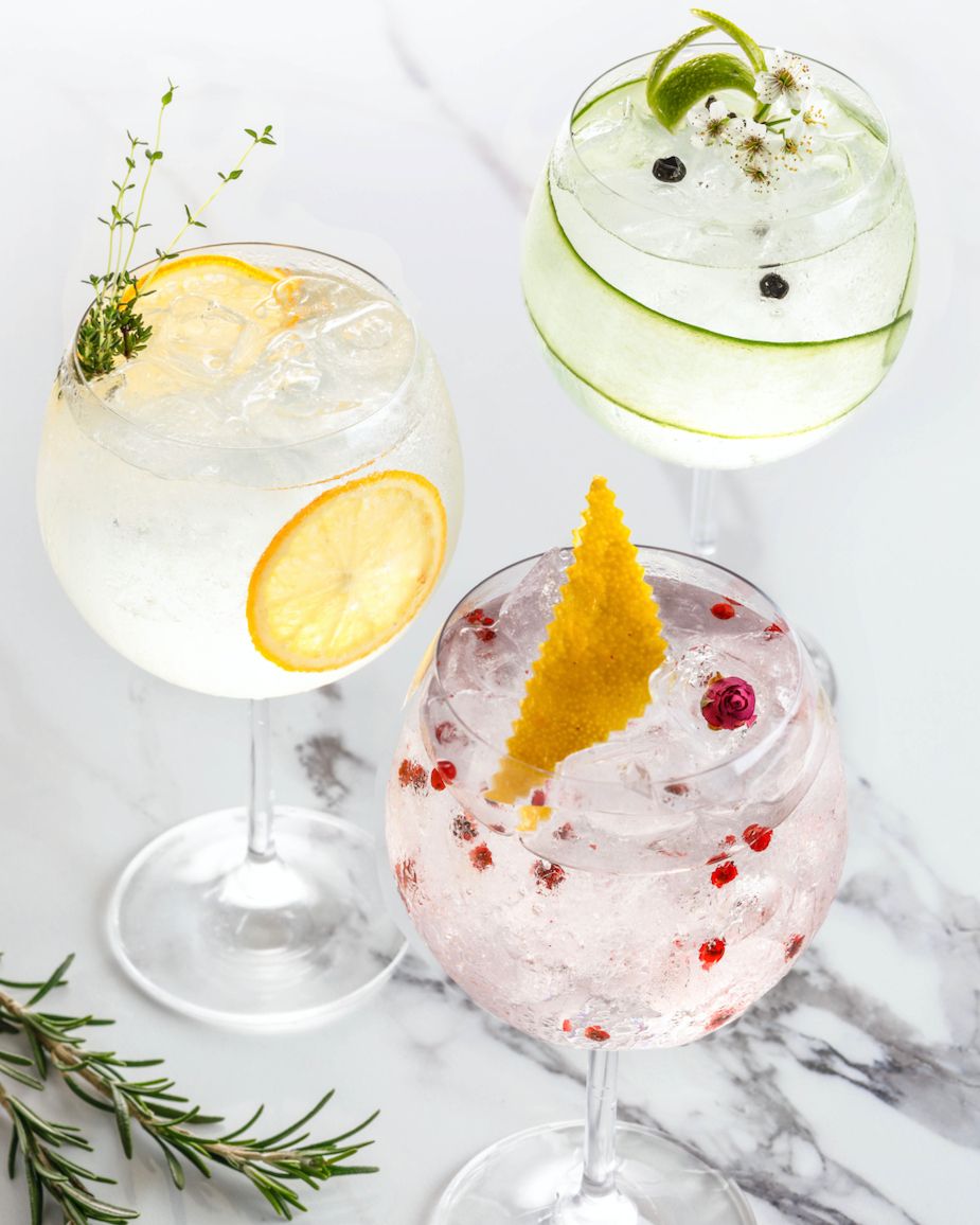 Gin tonics cocktails