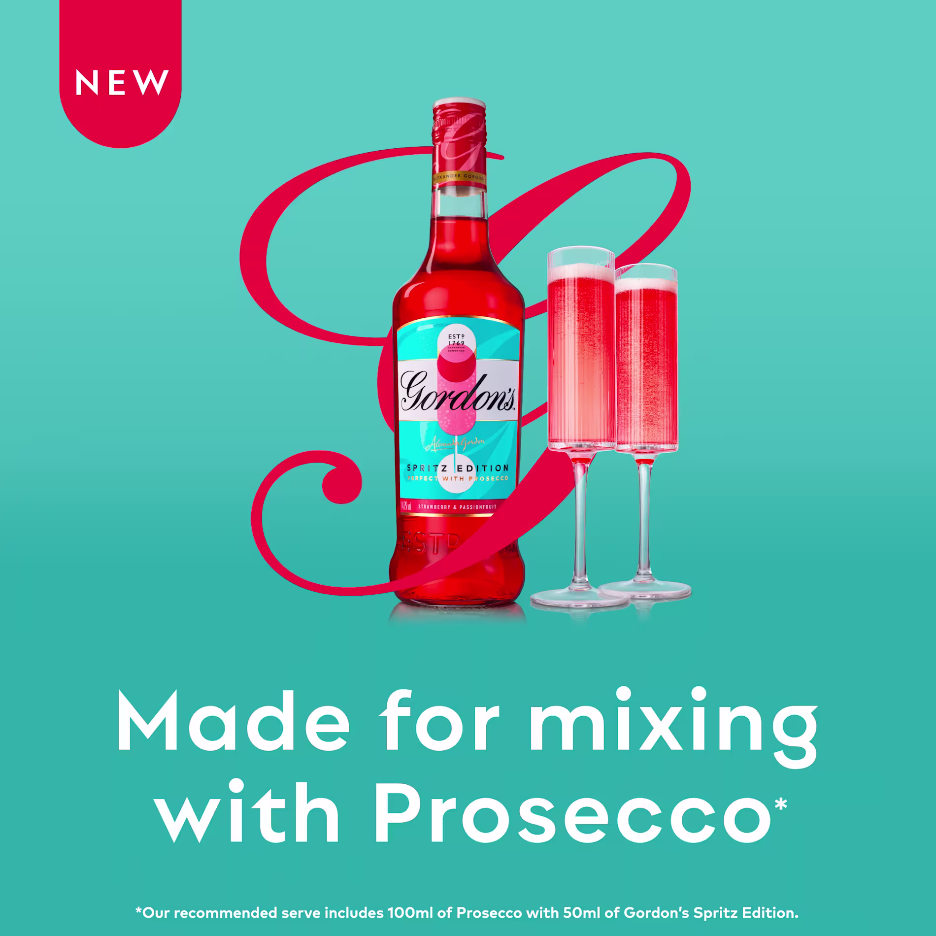Image with text: "Made for mixing with Prosecco" 