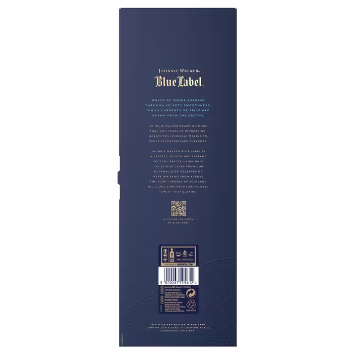 Johnnie Walker Blue Label 70 cl Box Back