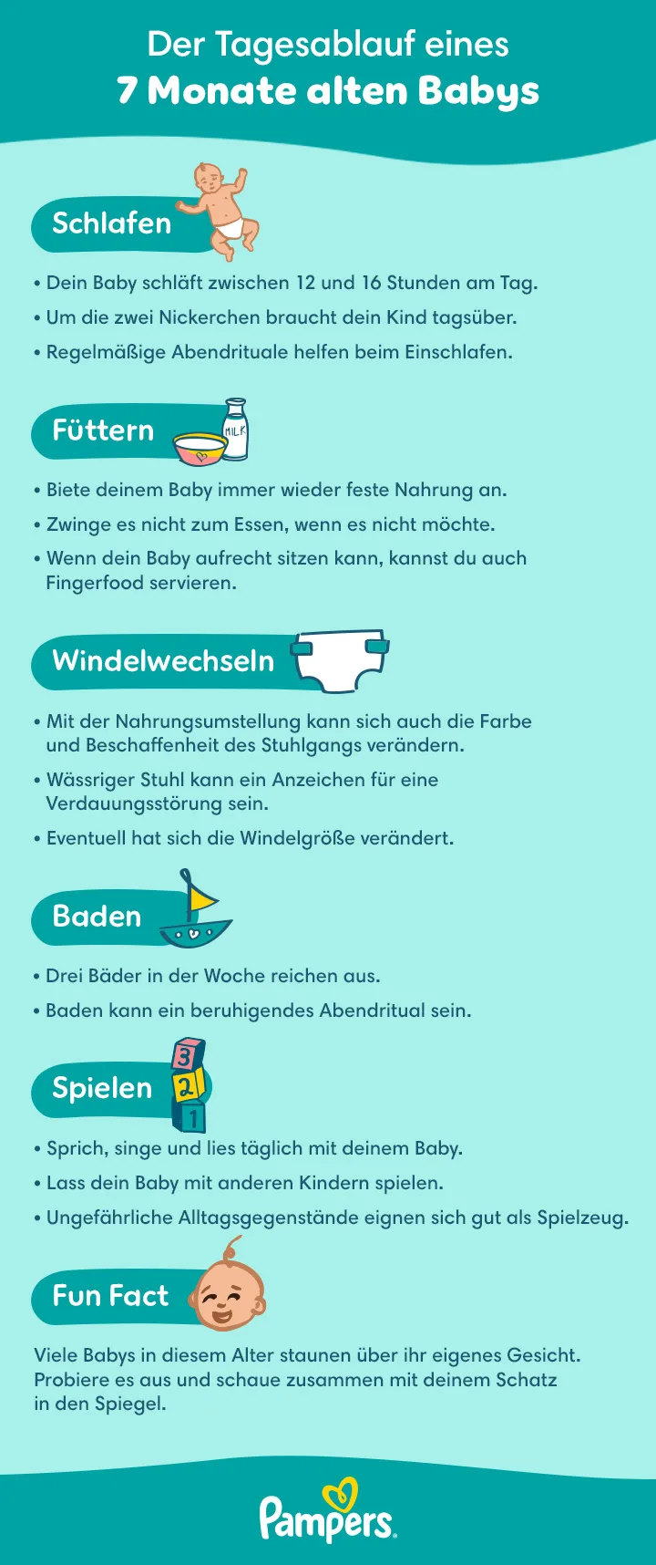 Baby 7 Monate: Entwicklung, Schlafen & Essensplan | Pampers