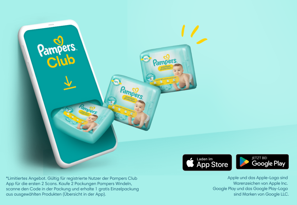 Pampers Club Prämien und Rabatte per App Pampers