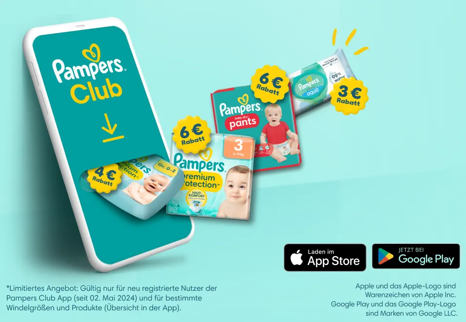 Willkommens-Coupon sichern in der Pampers Club App