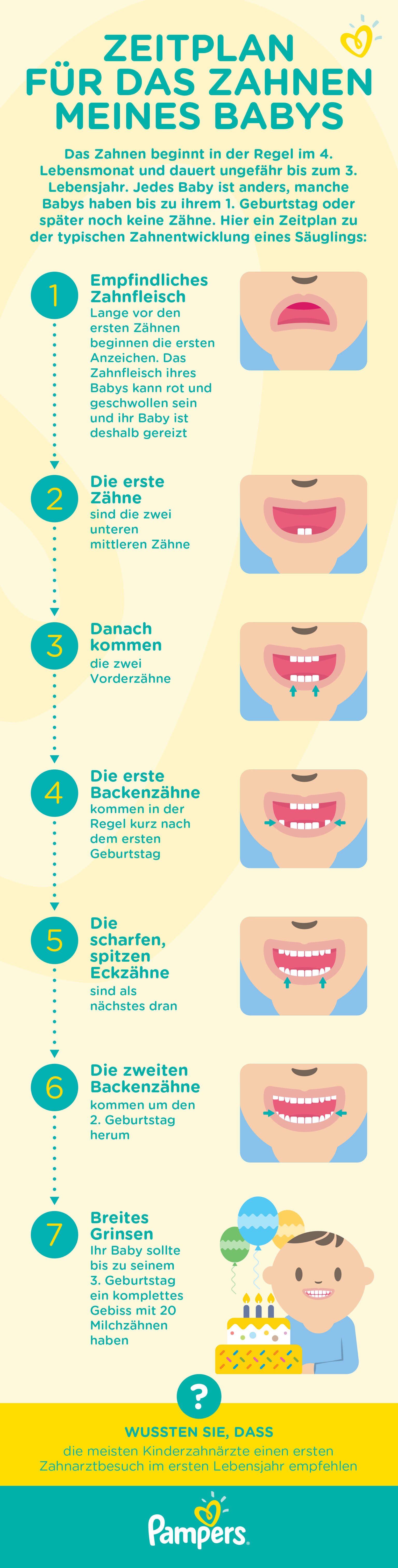 Milchzahne Wann Kommt Welcher Zahn Pampers