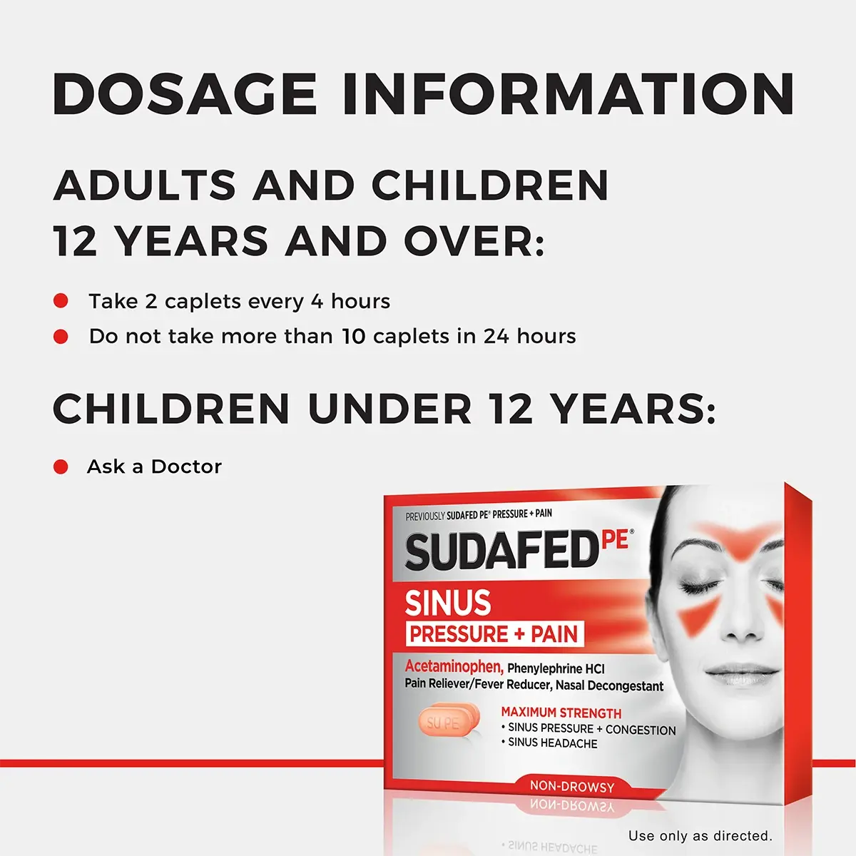 SUDAFED PE® Sinus Pressure + Pain Relief dosage information