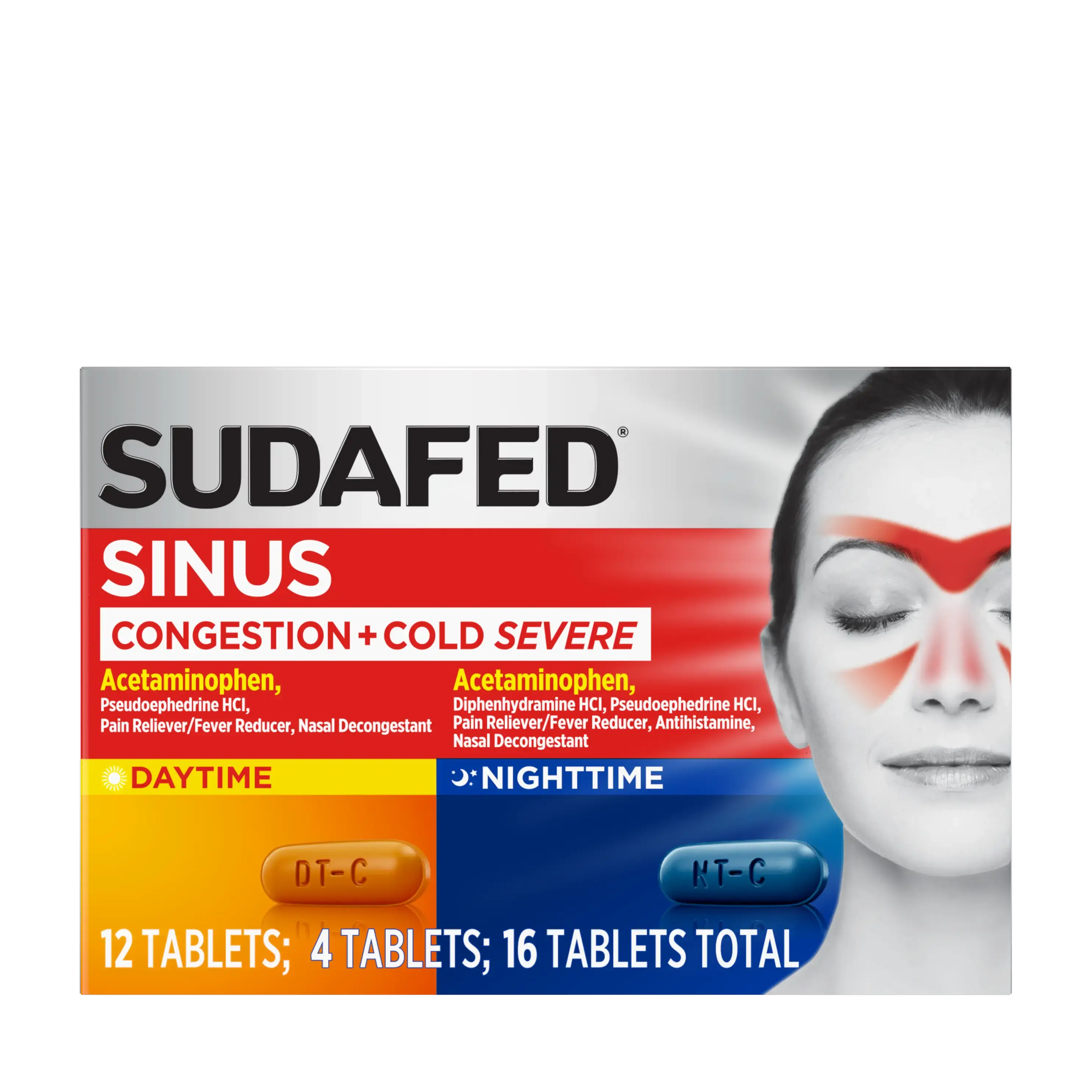 SUDAFED® Sinus Congestion + Cold Severe Day/Night Tablets